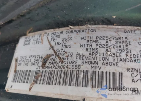 1999 Toyota 4Runner из США, поврежденный, VIN JT3GM84R2X0041688